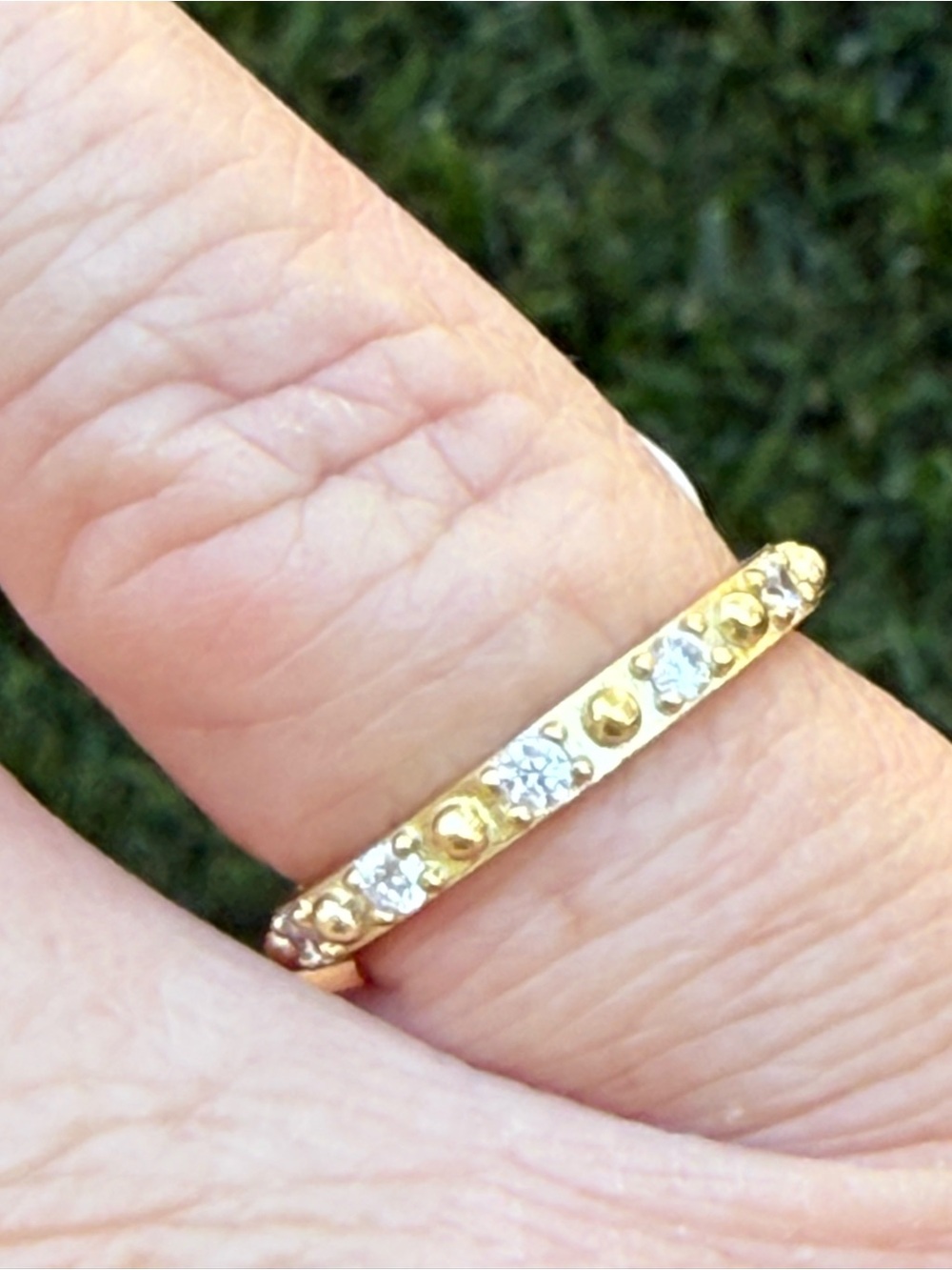 Freida Rothman Gold Beaded Pavé Stack Ring - Picture 3 of 7